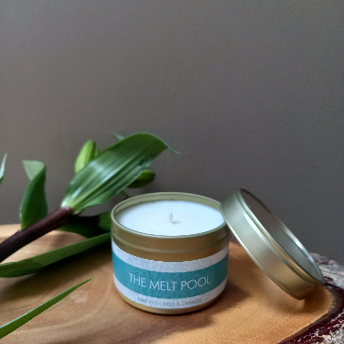 Lime with Basil & Orange - Small Travel Tin Candle