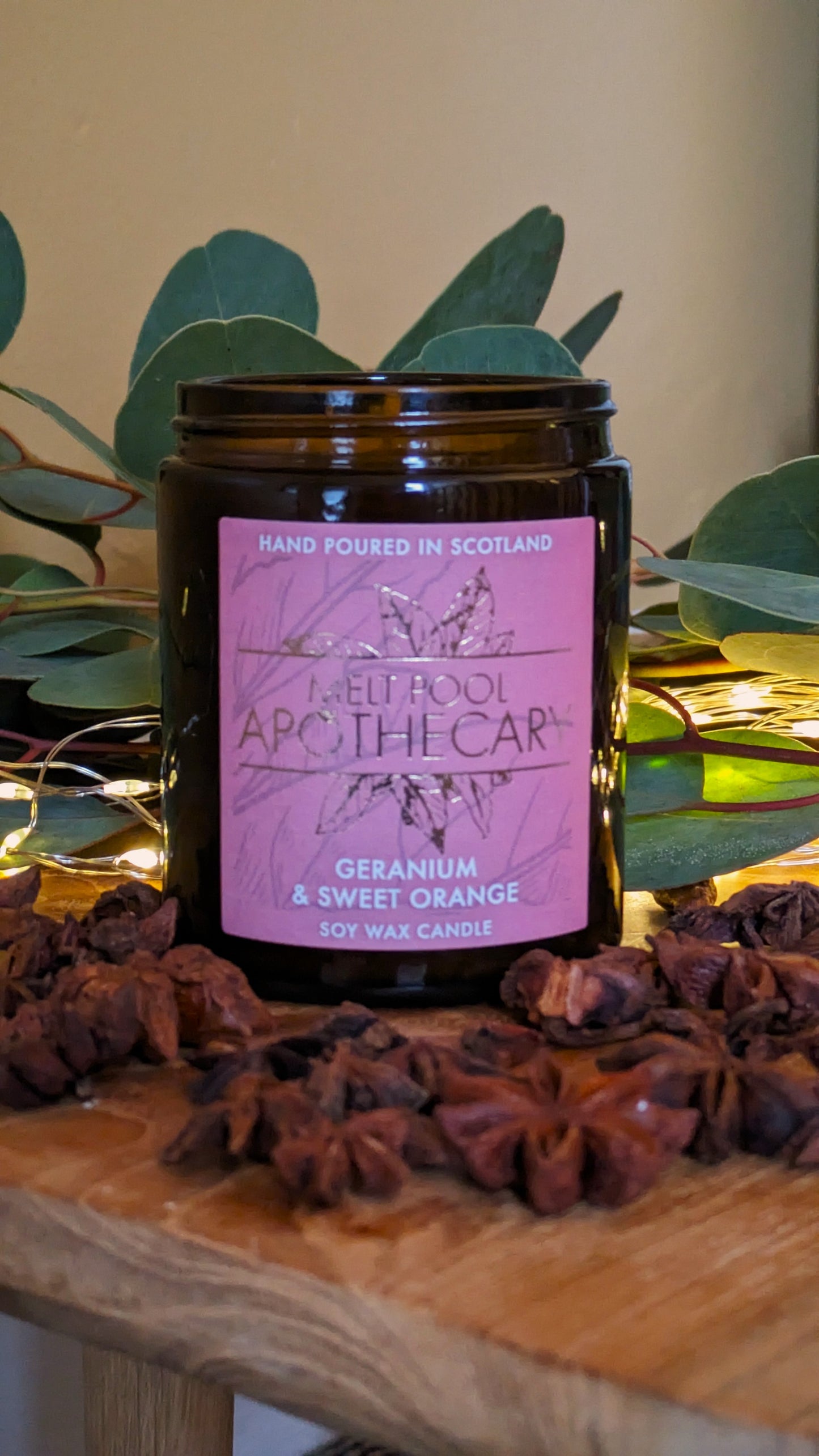 Geranium & Sweet Orange - Medium Amber Jar Candle