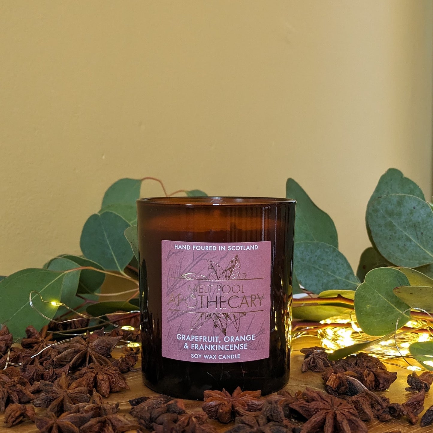 Grapefruit, Orange & Frankincense - Large Amber Jar Candle