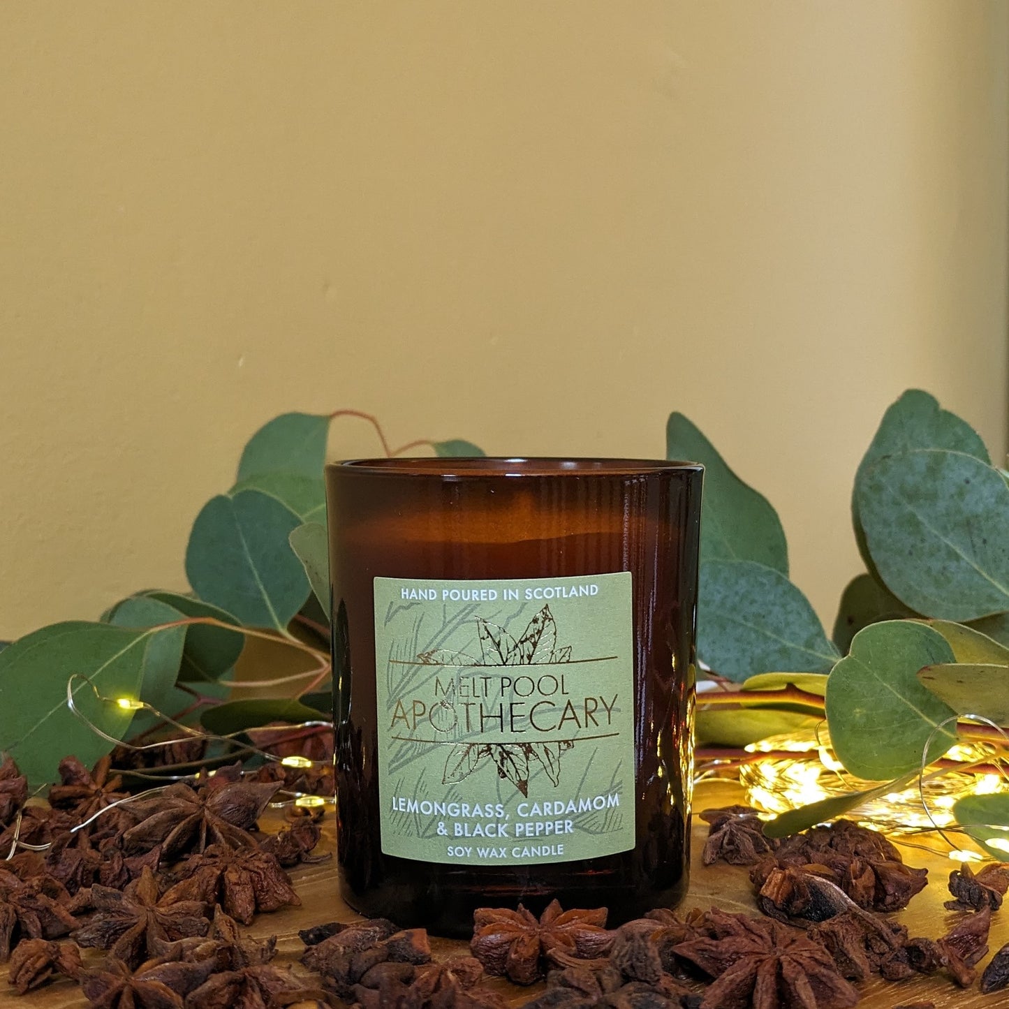 Lemongrass, Cardamom & Black Pepper - Large Amber Jar Candle