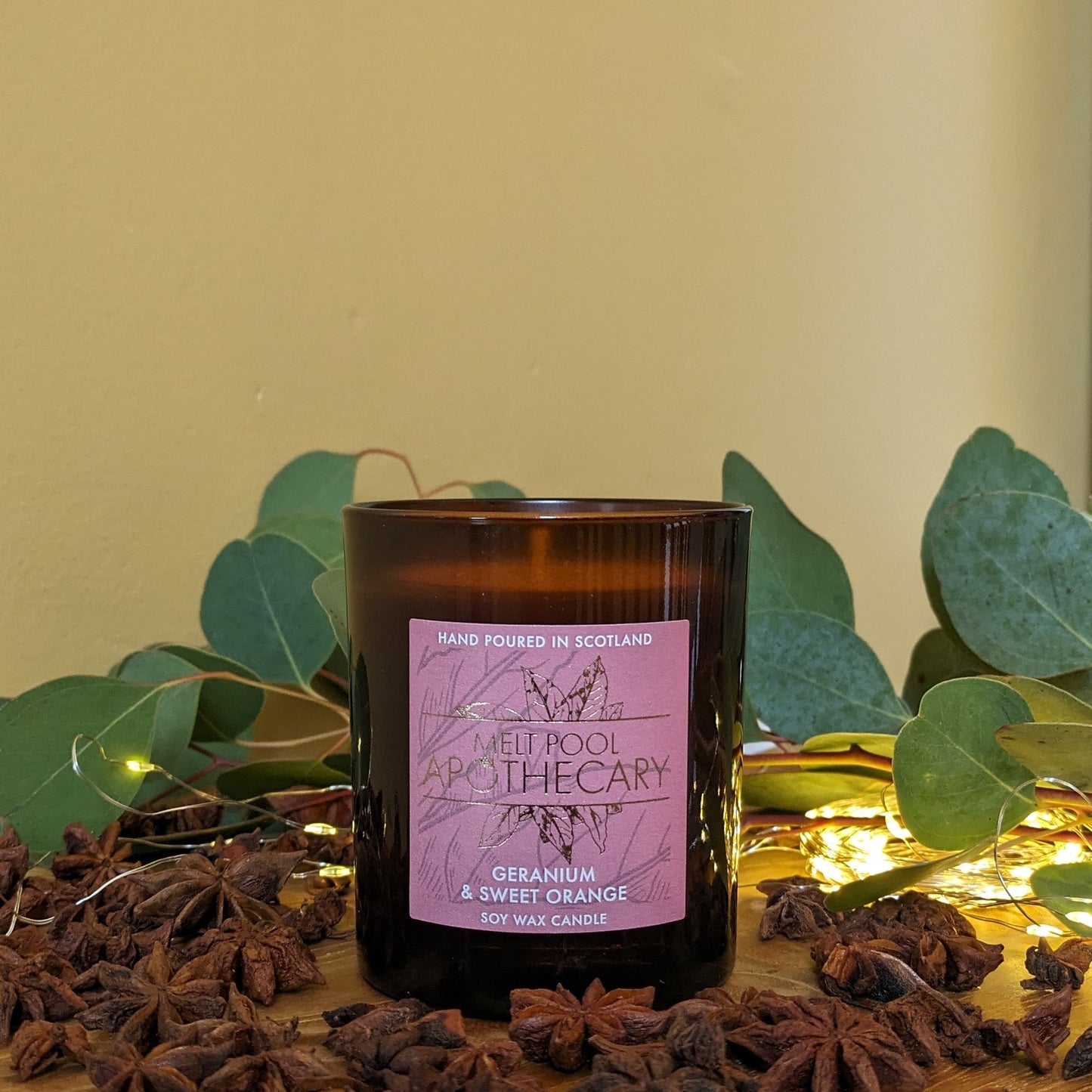 Geranium & Sweet Orange - Large Amber Jar Candle