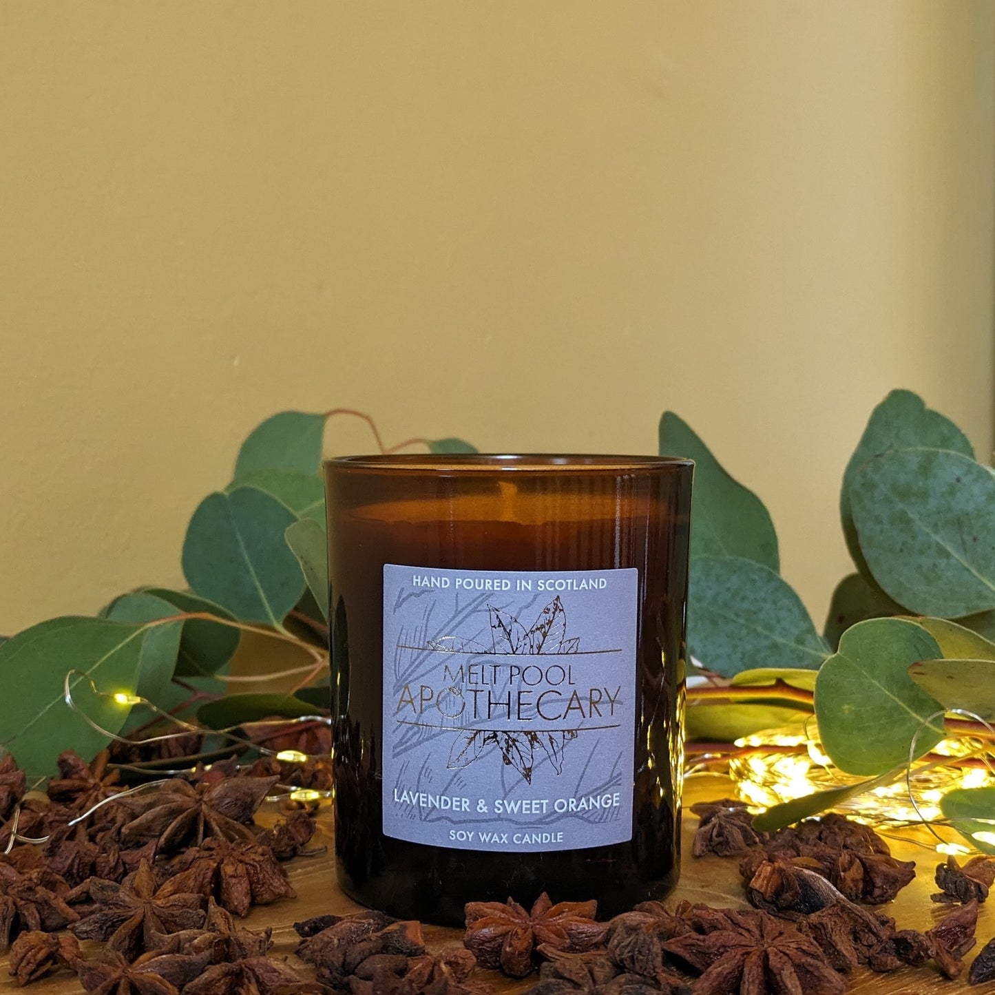 Lavender & Sweet Orange - Large Amber Jar Candle