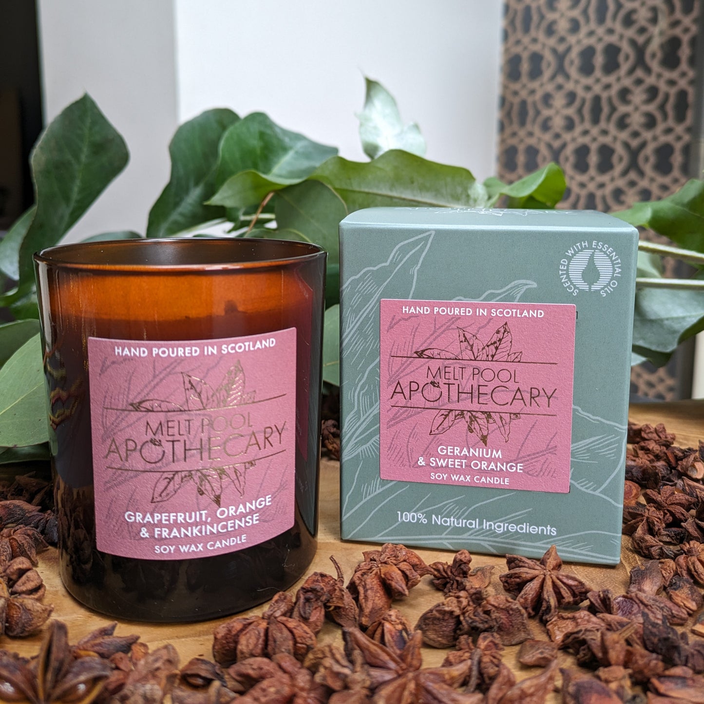 Geranium & Sweet Orange - Large Amber Jar Candle