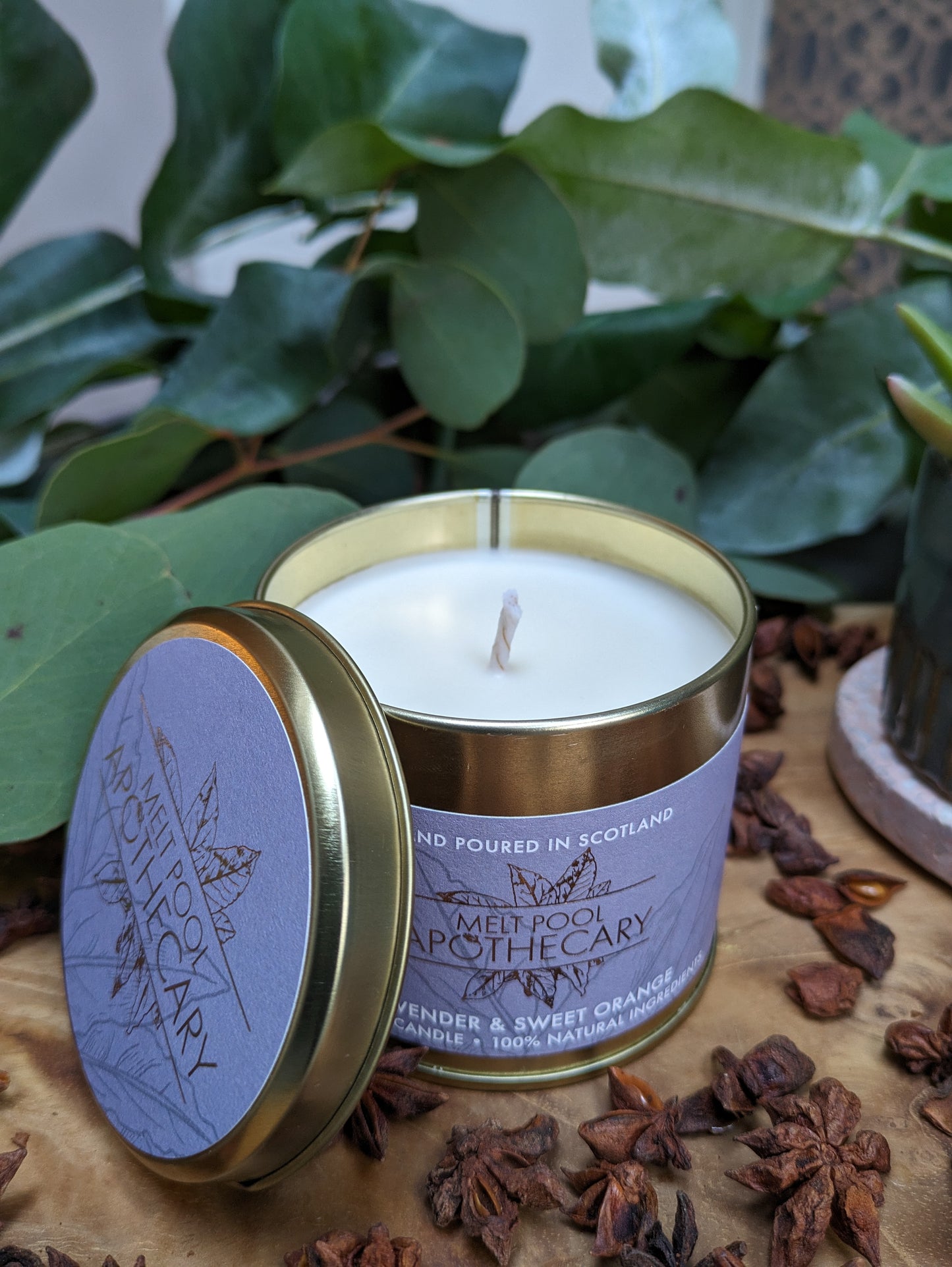 Lavender & Sweet Orange - Large Gold Tin Candle