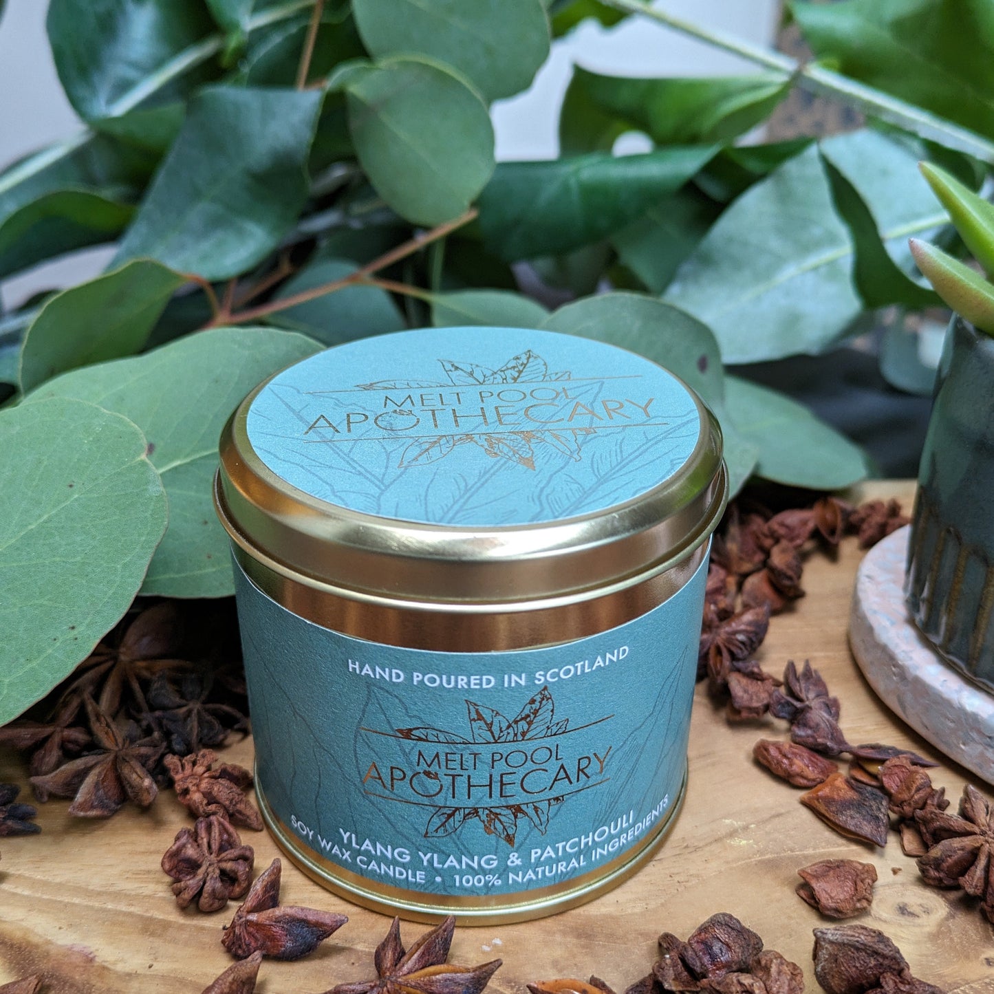 Ylang Ylang & Patchouli - Large Gold Tin Candle
