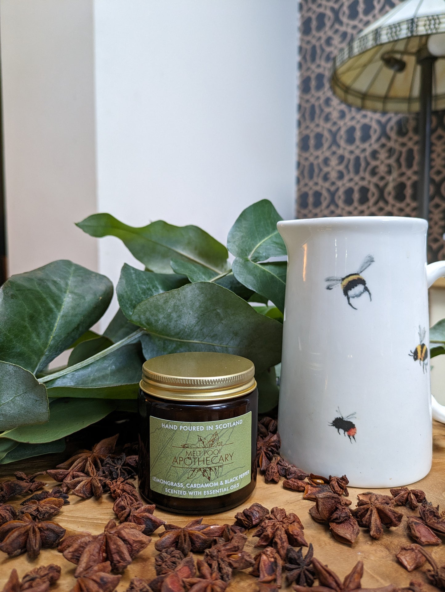 Lemongrass, Cardamom & Black Pepper - Small Amber Jar Candle