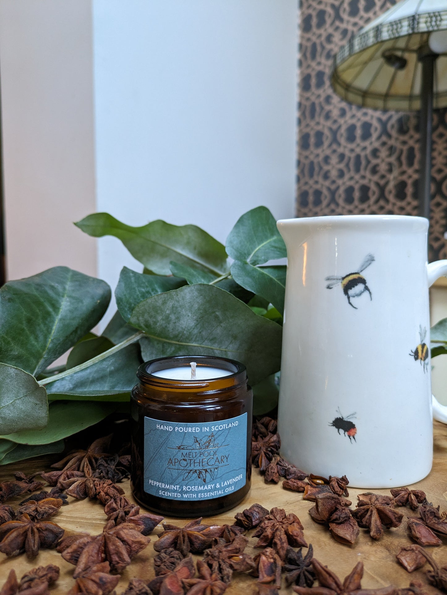 Peppermint, Rosemary & Lavender - Small Amber Jar Candle