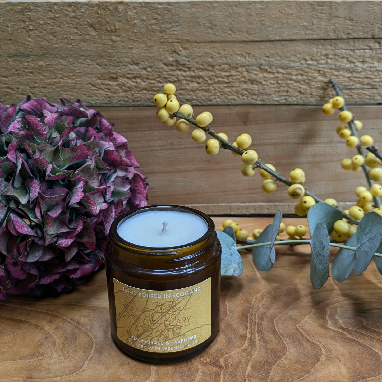 Lemongrass & Lavender - Small Amber Jar Candle
